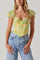 Corazon Floral Corset Top Yellow Green Multi