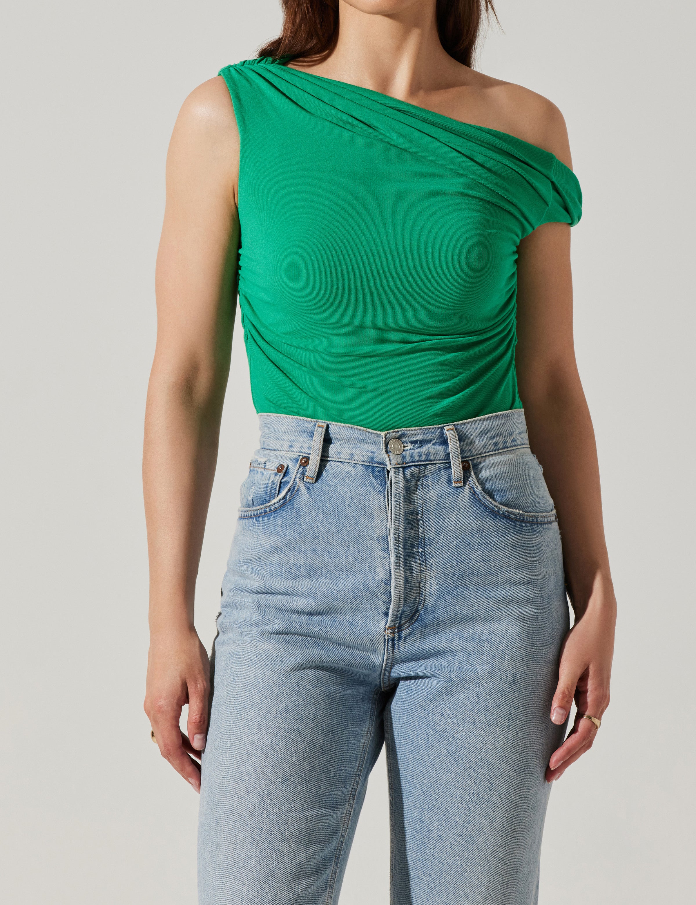 Fiora One Shoulder Bodysuit Green