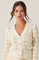 Janira Wavy Stripe Pointelle Cardigan - Cream Yellow [ASTR]