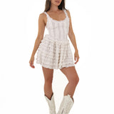 Preorder Genevieve Ruffle Mini Dress - White [Amy Jane London]