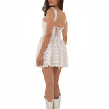 Preorder Genevieve Ruffle Mini Dress - White [Amy Jane London]