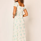 Preorder Daphne Floral Midi Dress - White & Blue Floral [Amy Jane London]