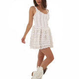 Preorder Genevieve Ruffle Mini Dress - White [Amy Jane London]