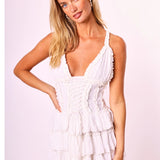 Preorder Iris Ruffle Mini Dress - White  [Amy Jane London]