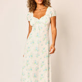 Preorder Daphne Floral Midi Dress - White & Blue Floral [Amy Jane London]