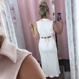 Sadie Back Cutout Sleeveless Dress - Cream [ASTR]