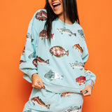 Fish Sweatshirt - Light Blue [Queen of Sparkles]