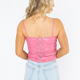 BuddyLove Jolee Vegan Leather Tank Top Bubble Gum