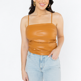 BuddyLove Jolee Vegan Leather Tank Top Sable