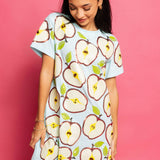 Apple Slice Tee Dress - Light Blue [Queen of Sparkles]