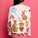 Checkered Bunny Cardigan - Pink & White [Queen of Sparkles]