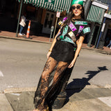 Metallic Nola Street Signs Tee - Black [Queen of Sparkles]