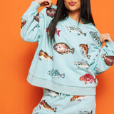 Fish Sweatshirt - Light Blue [Queen of Sparkles]