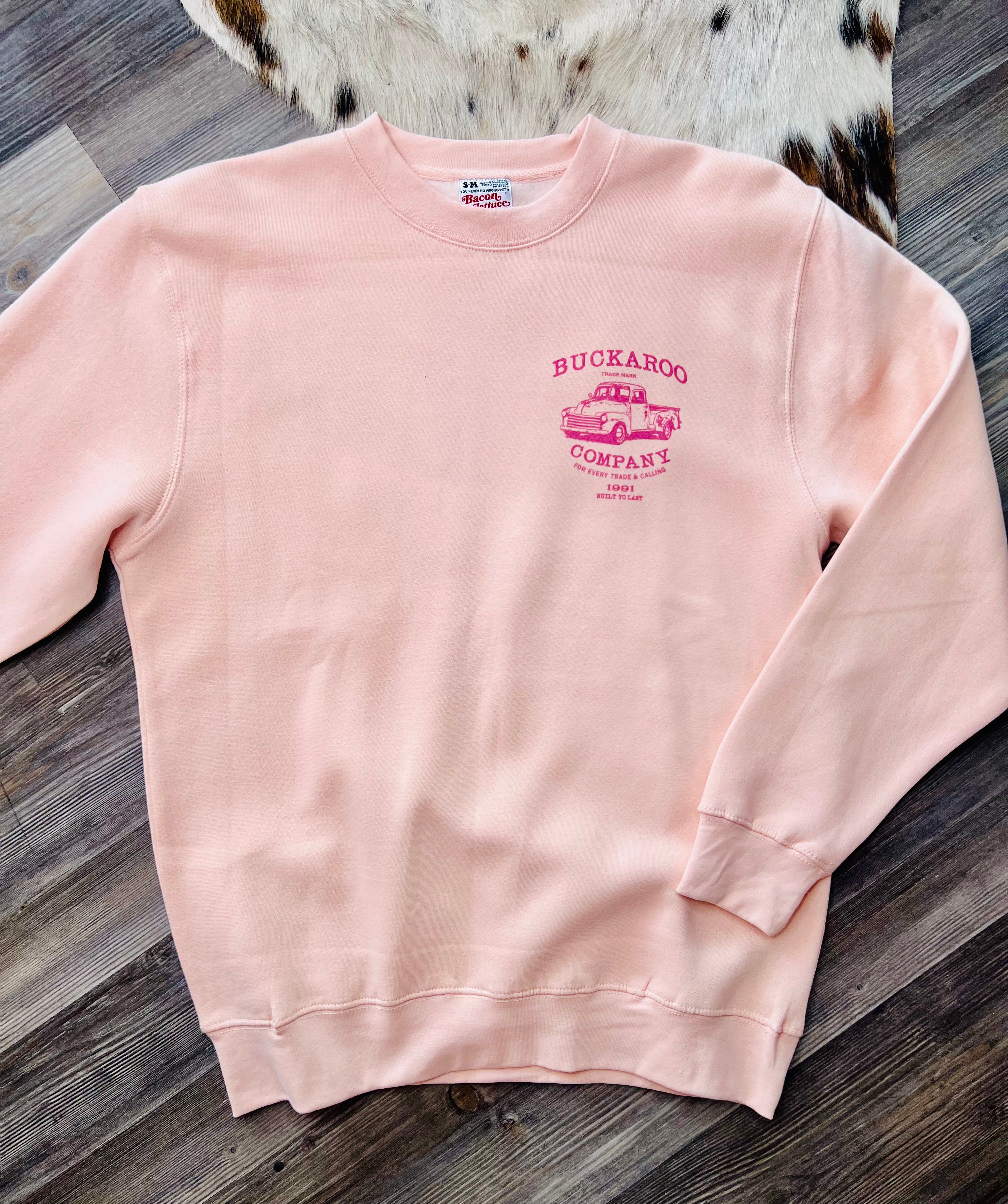 Buckaroo Truck Crewneck Sweatshirt Blush