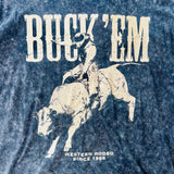 Buck 'Em Cowboy Tee Black