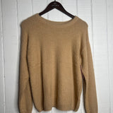 Aya Fluffy Knitted Sweater Beige