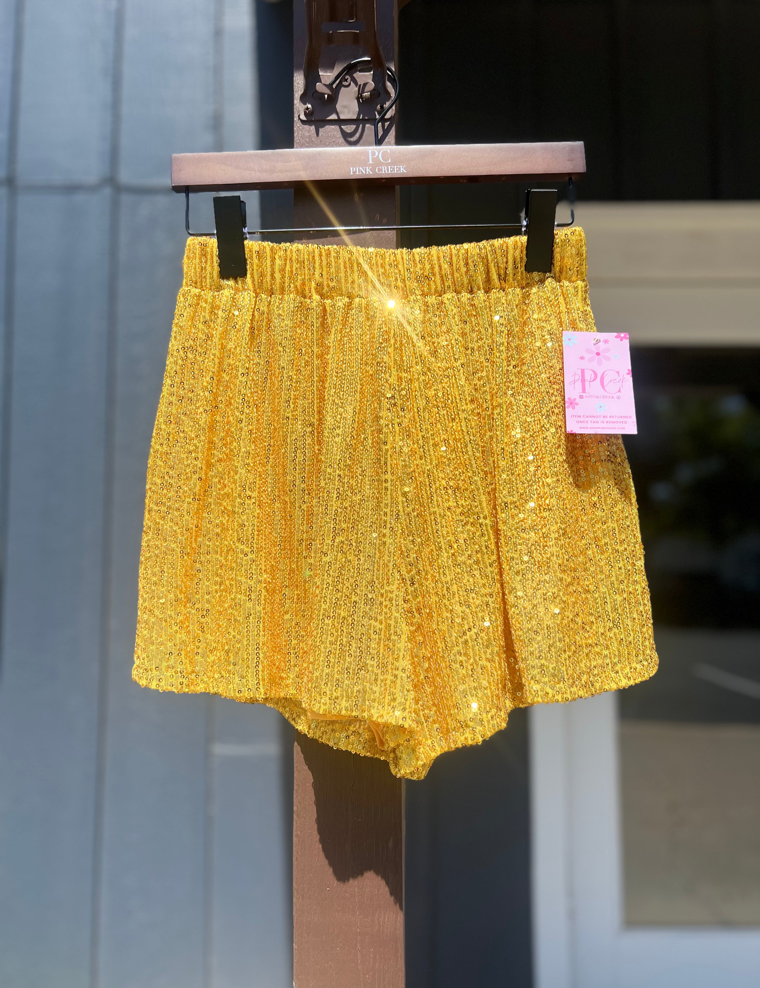 Tristyn Sequin Short Gold