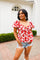 BuddyLove Houston Puff Sleeve Top Scarlet Flower