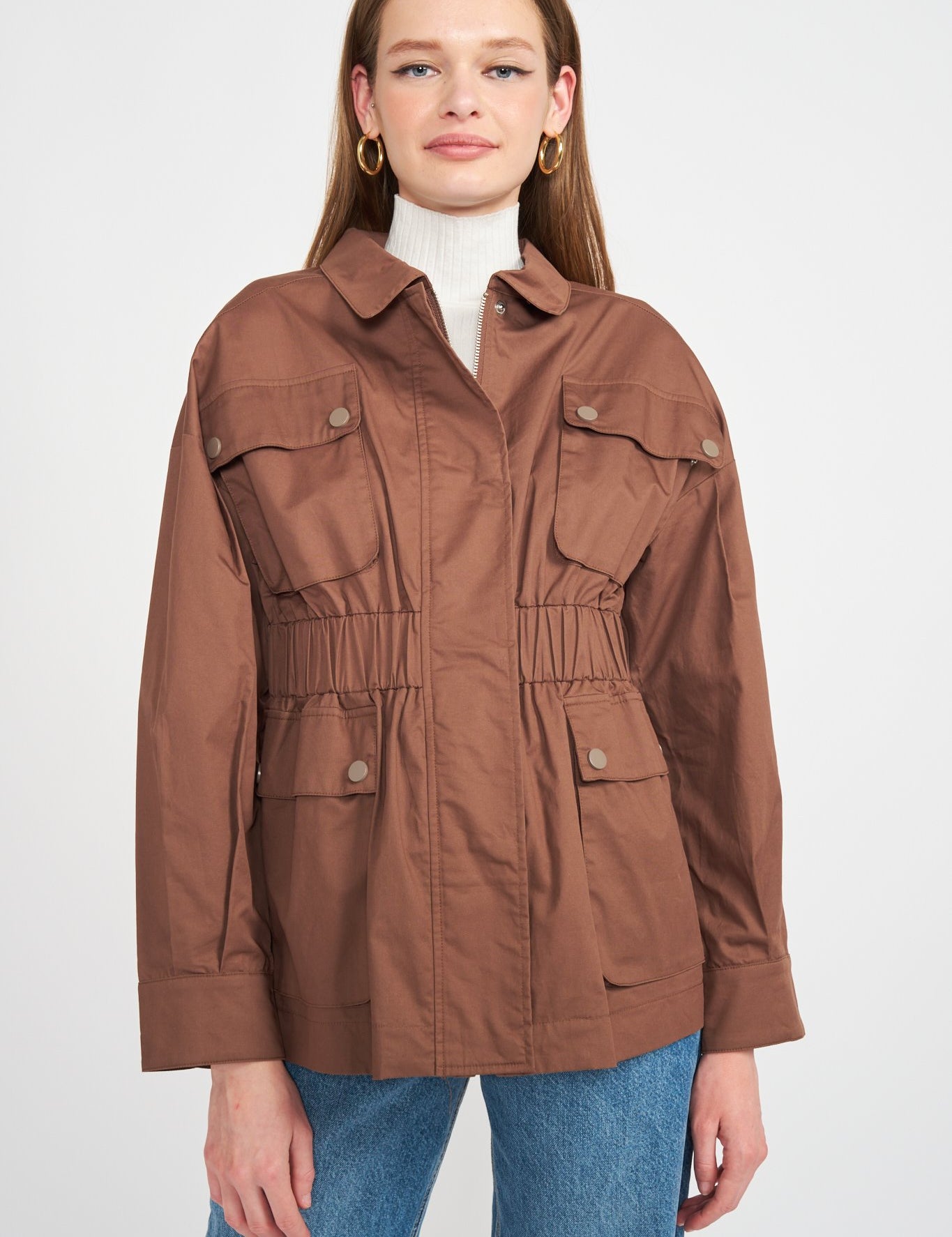 Meline Utility Jacket Taupe