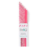 Let's Go Girls + Pink Glitter Reusable Straw Set