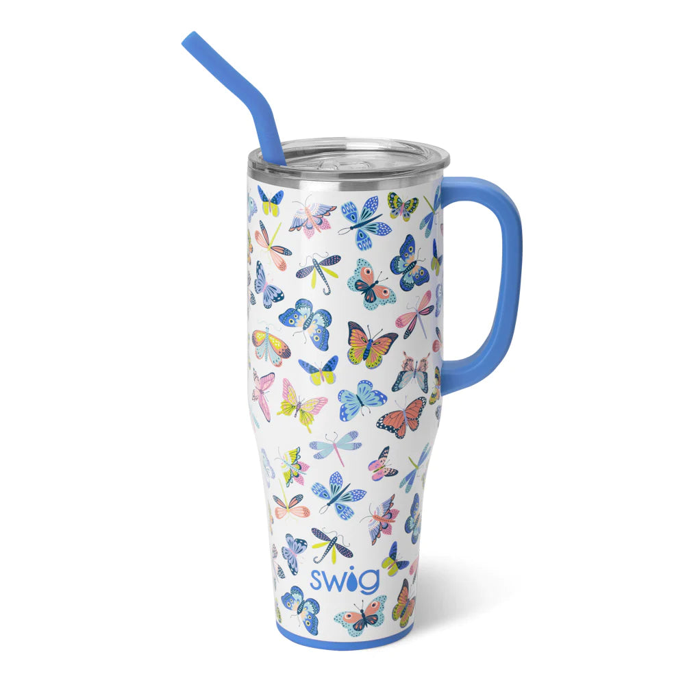 Butterfly Bliss Mega Mug Tumbler with Straw (40oz)