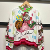 Vintage Santa Sweatshirt - White [Queen of Sparkles]