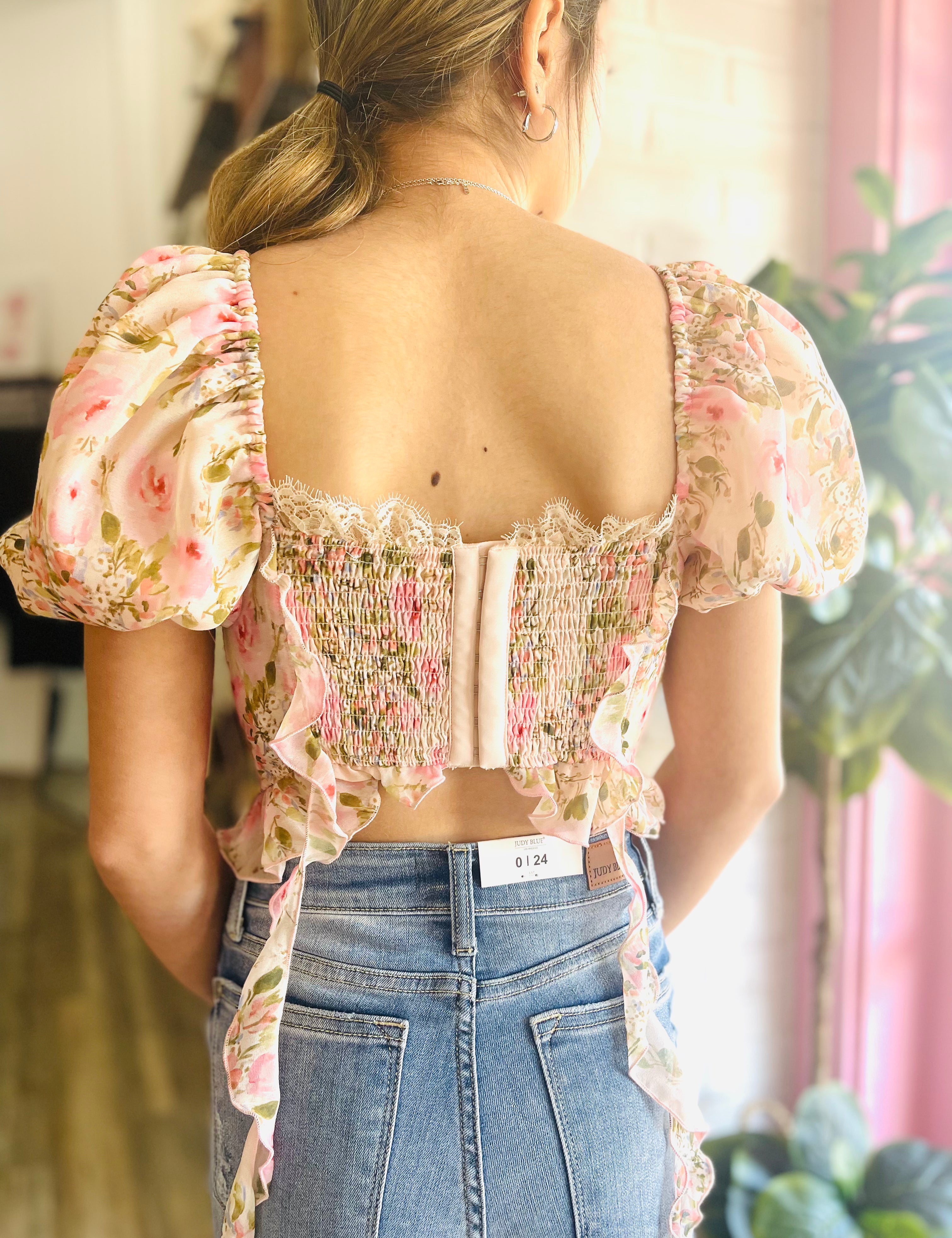 Emmaline Corset Top - Yellow Multi [For Love and Lemons]