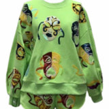 Scattered Mardi Gras Mask Sweatshirt - Green [Queen of Sparkles]