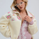 Saide Floral Fleece Jacket - Pink [For Love and Lemons]