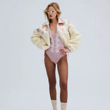 Saide Floral Fleece Jacket - Pink [For Love and Lemons]