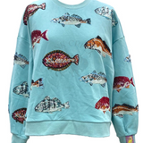 Fish Sweatshirt - Light Blue [Queen of Sparkles]