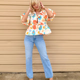 April Front Tie Floral Top - Multi