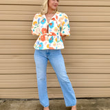 April Front Tie Floral Top - Multi