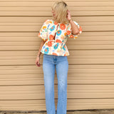 April Front Tie Floral Top - Multi