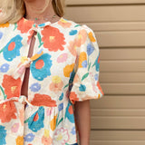 April Front Tie Floral Top - Multi