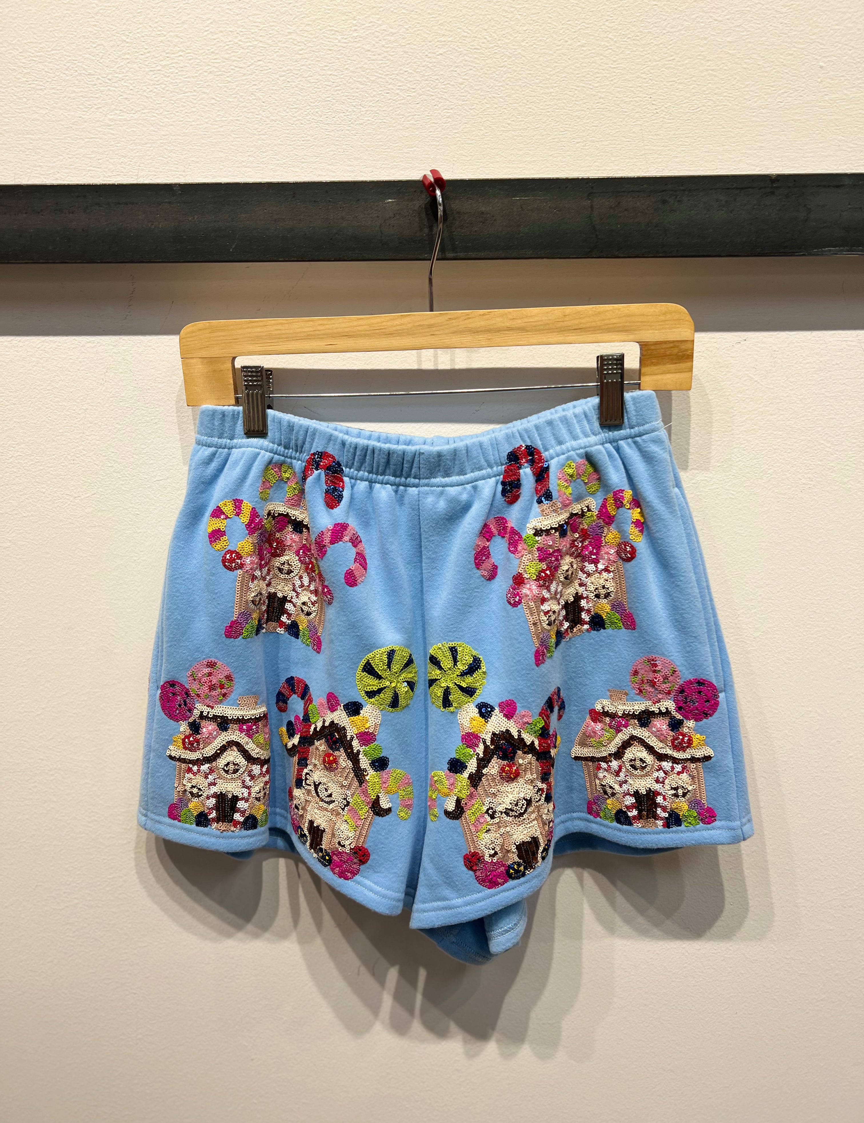 Gingerbread Houses Shorts - Light Blue [Queen of Sparkles]