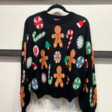 Scattered Christmas Icon Sweater - Black [Queen of Sparkles]