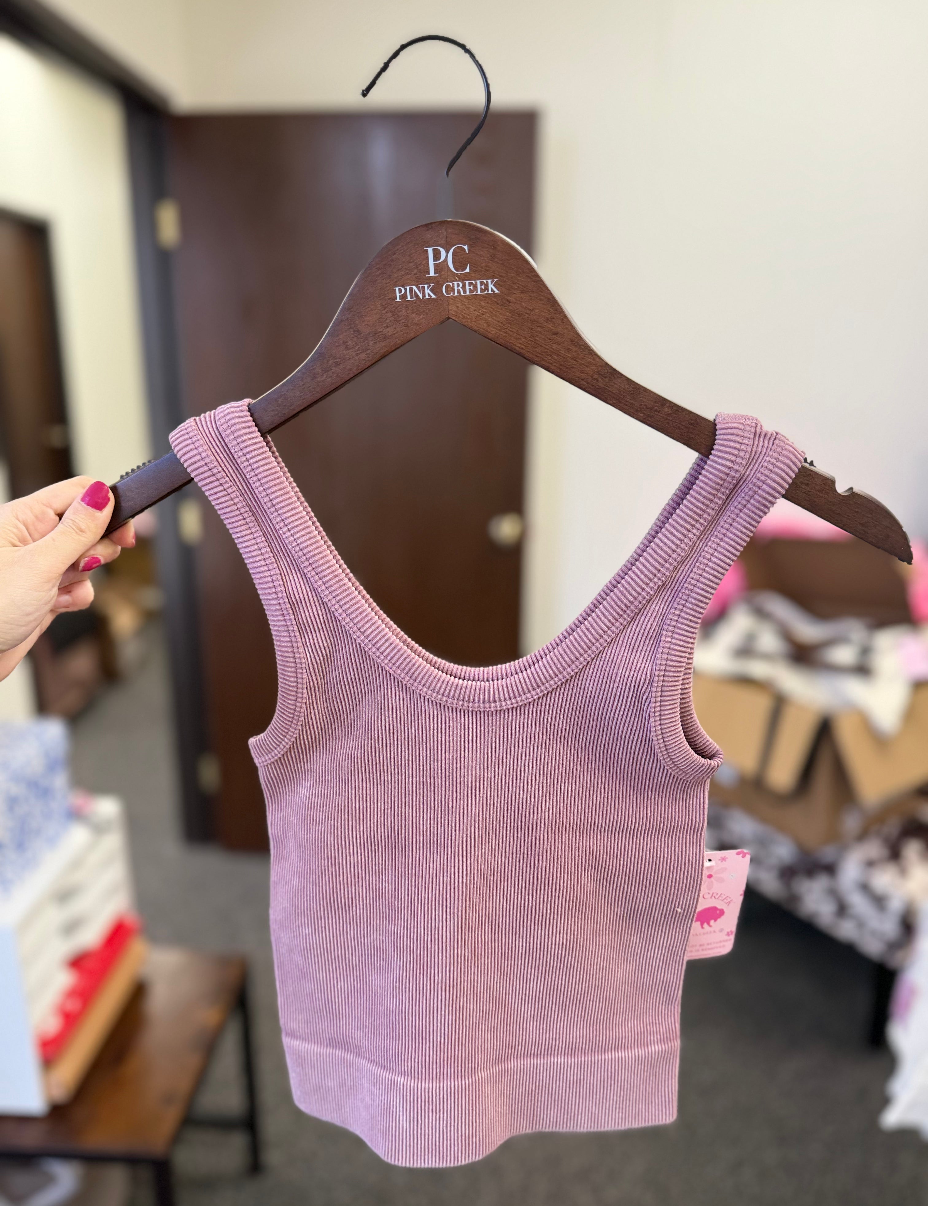 Mertle Seamless Cropped Tank Top - Mauve