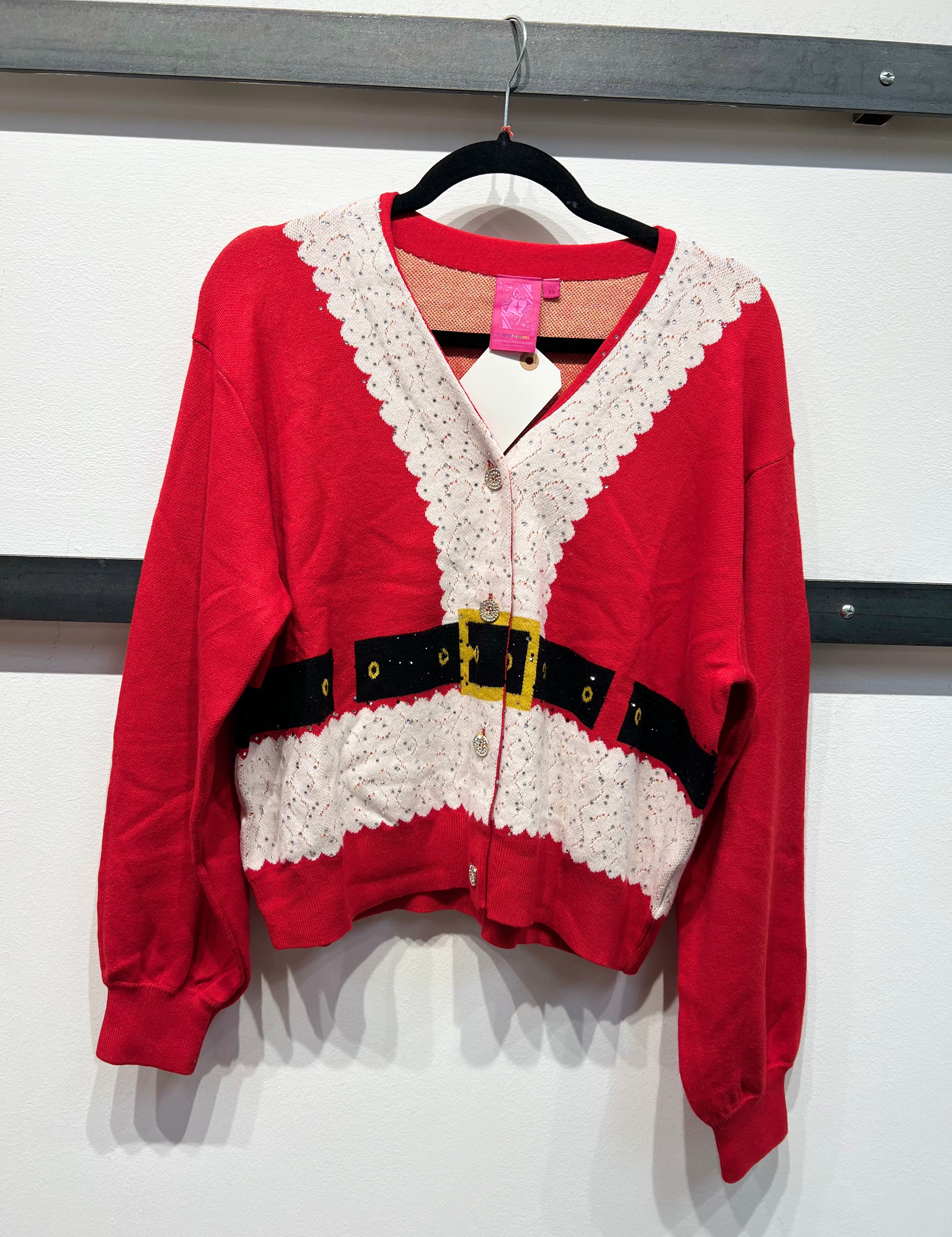 Santa's Coat Cardigan - Red [Queen of Sparkles]