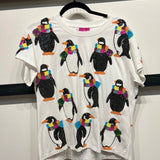 Penguin With Scarf Tee - White [Queen of Sparkles]