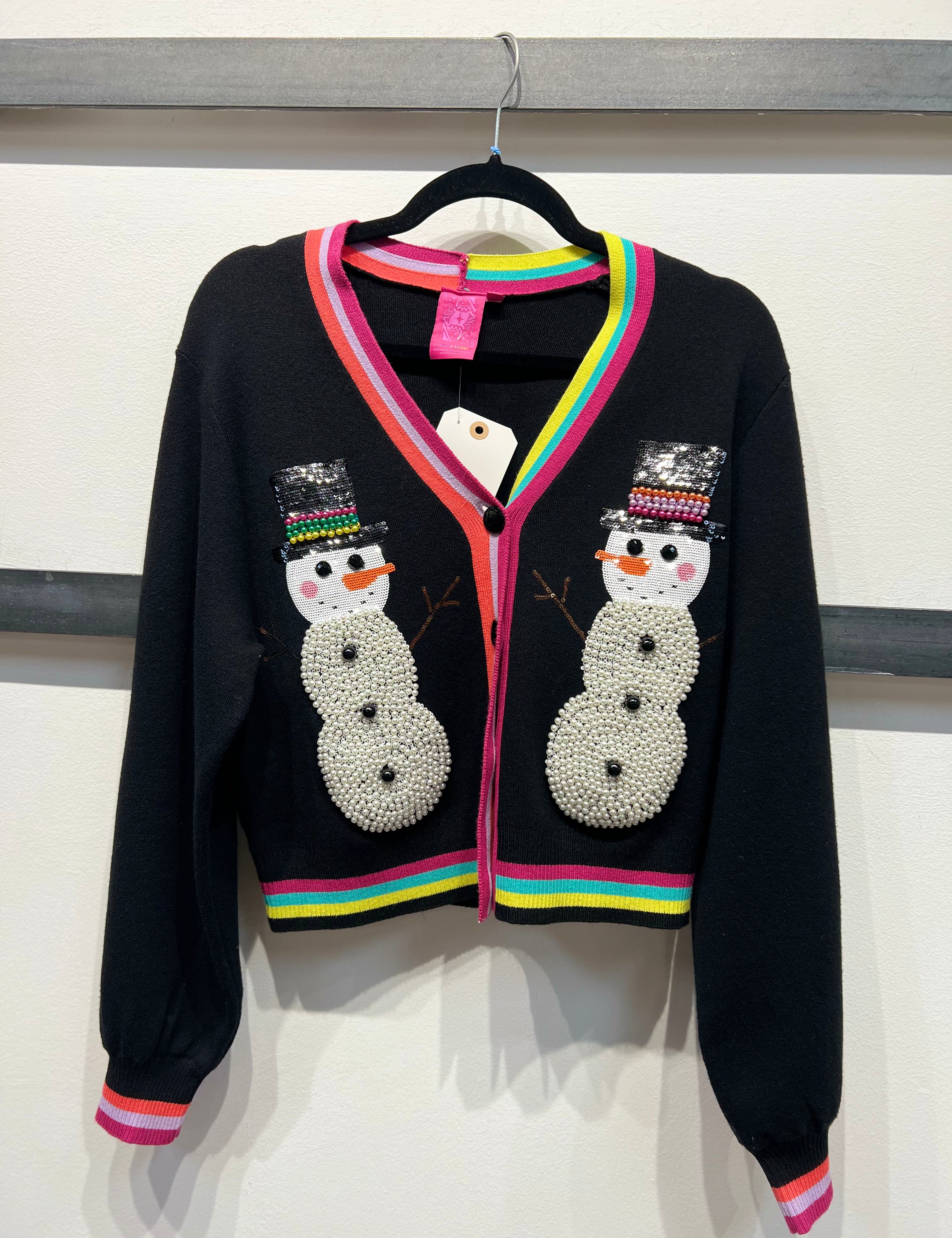 Pearl Snowmen Cardigan - Black [Queen of Sparkles]