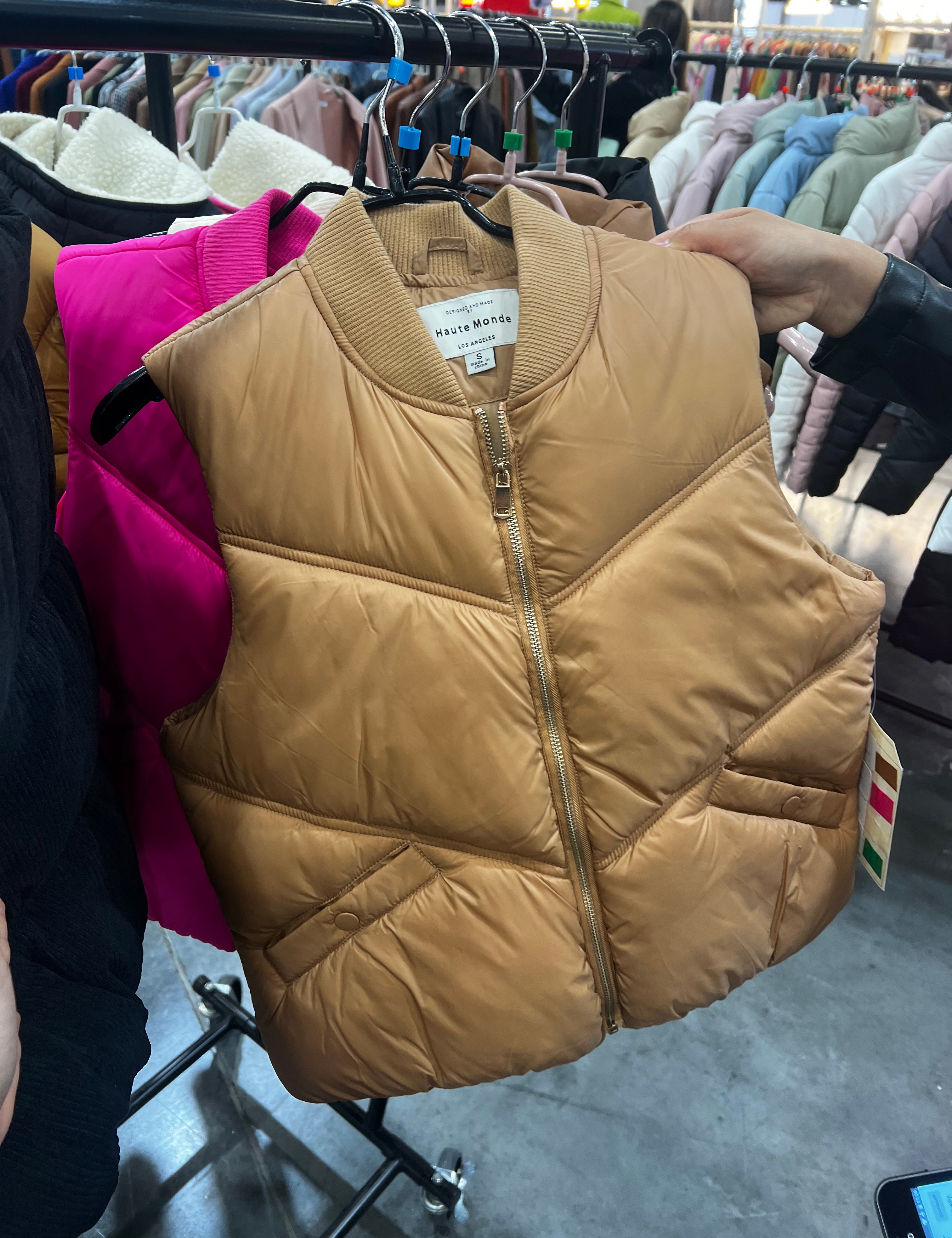 Aubrey Quilted Puffer Vest Camel