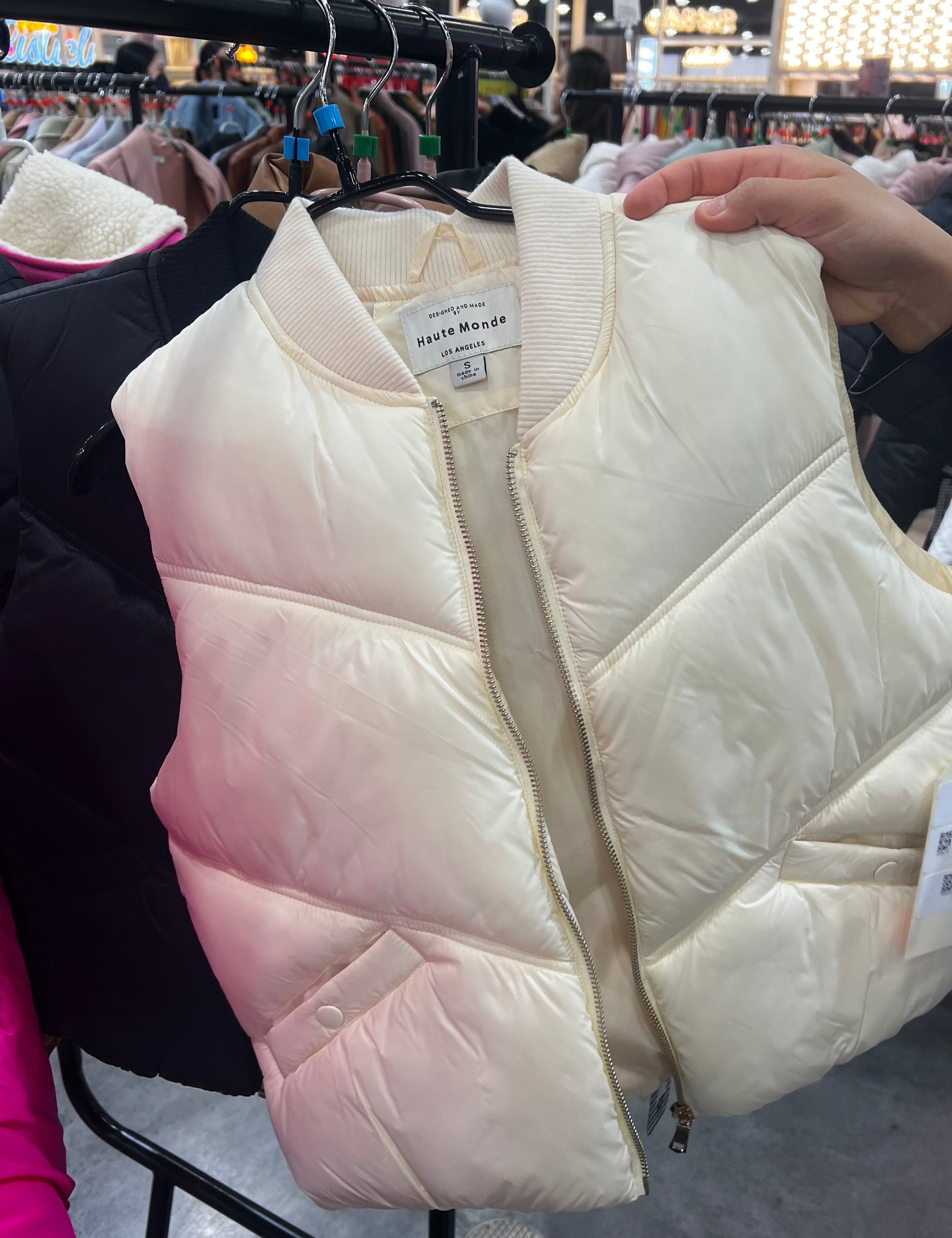 Aubrey Quilted Puffer Vest Cream