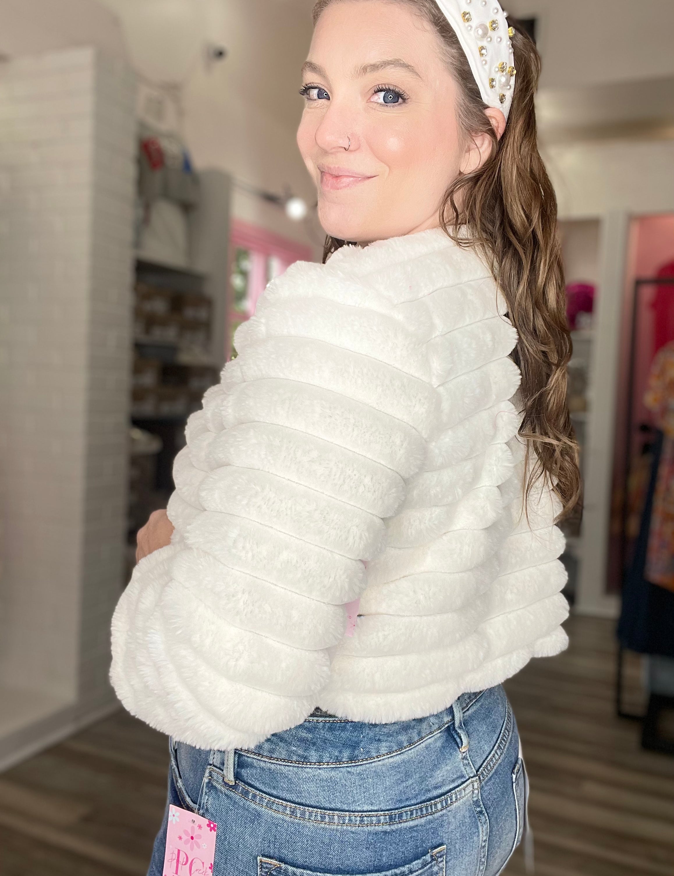 Vestis Faux Fur Jacket Ivory