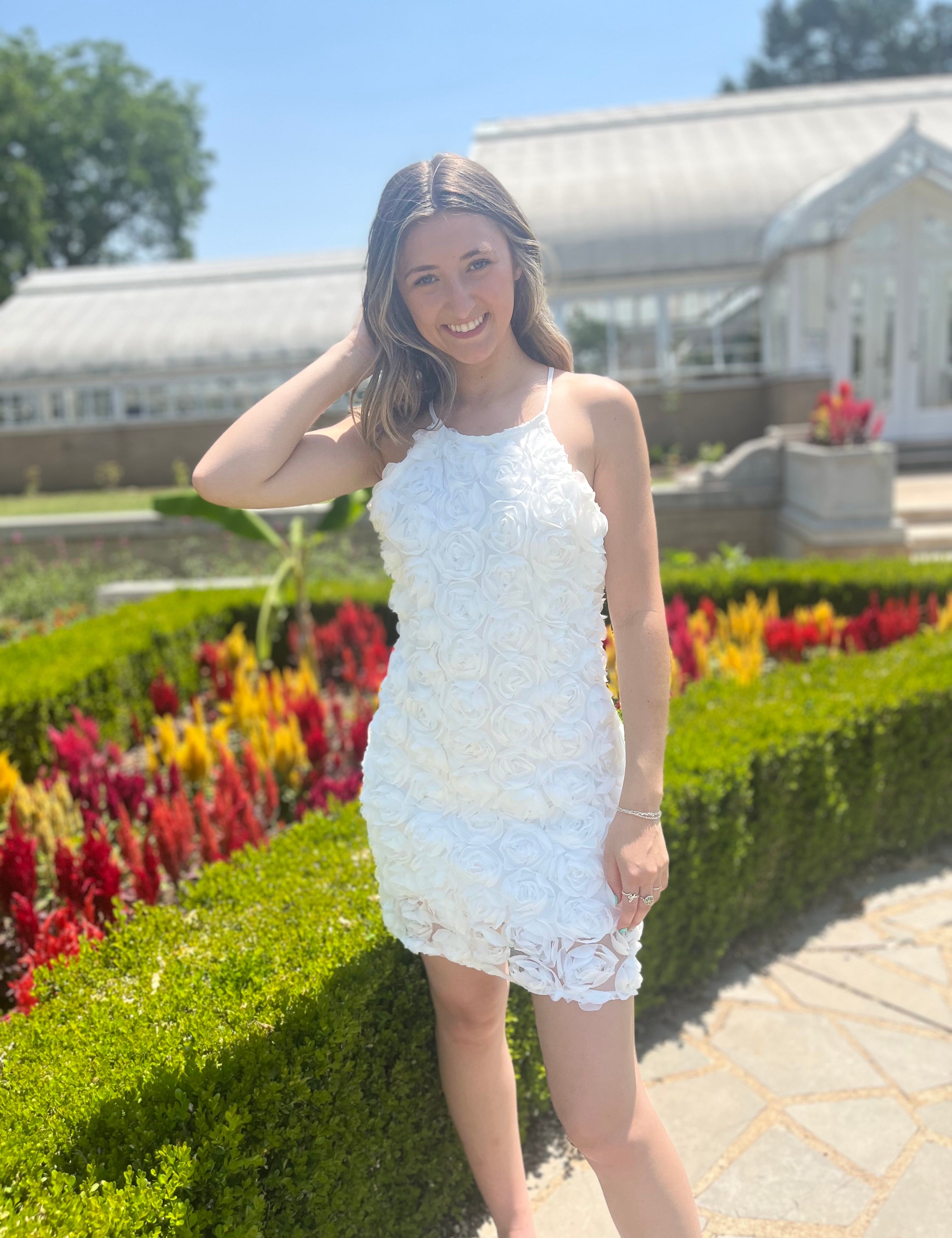 Time For Change White Flower Dress