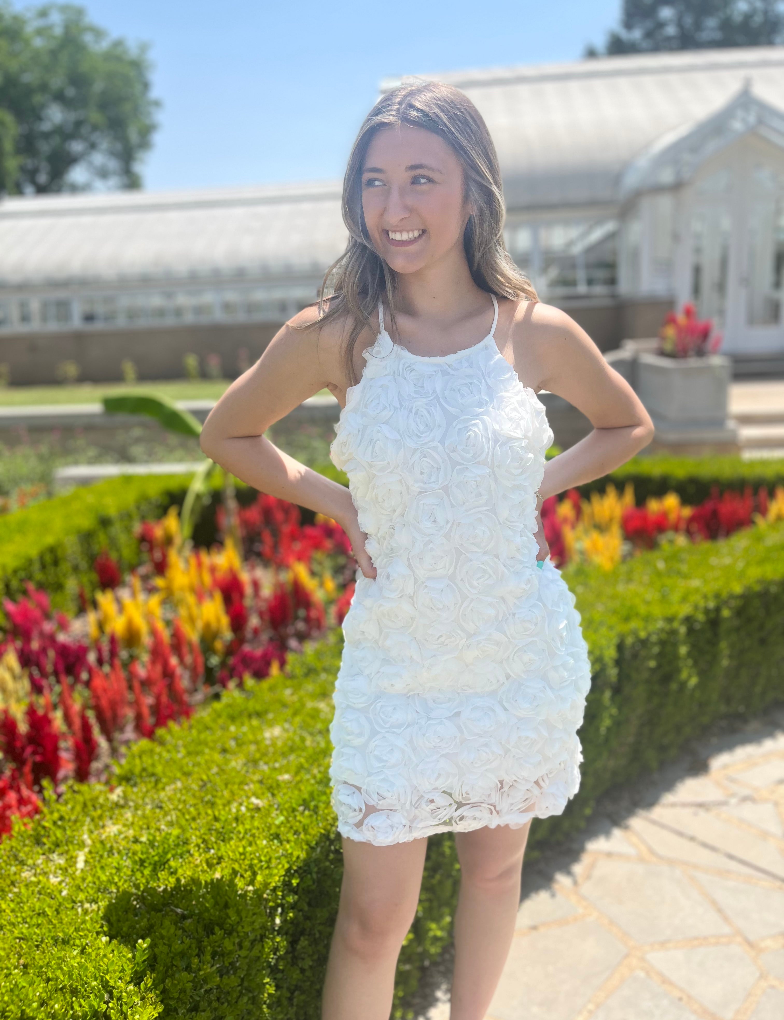 Time For Change White Flower Dress