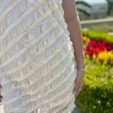 Shake It Off Ivory Tassel Dress