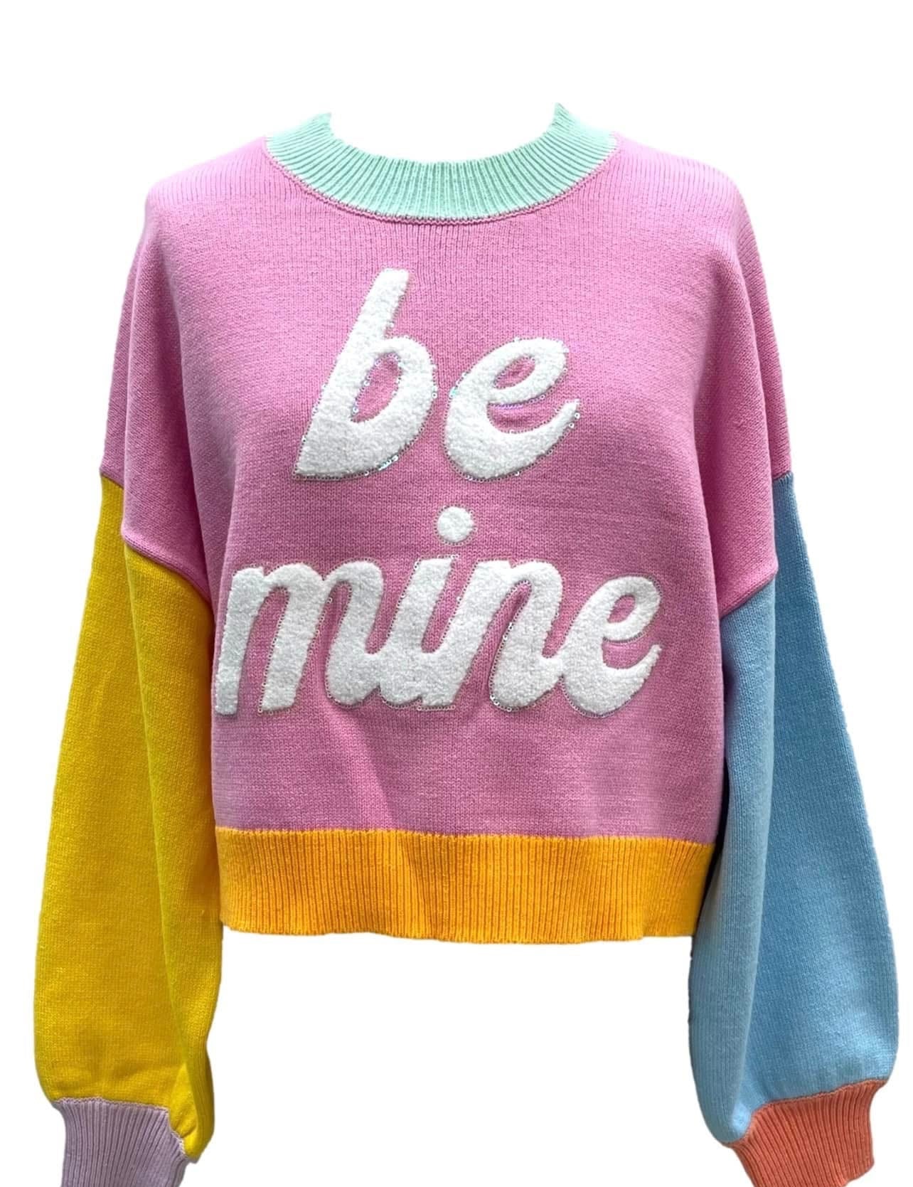 Multi Colorblock Be Mine Sweater - Pastel [Queen of Sparkles]