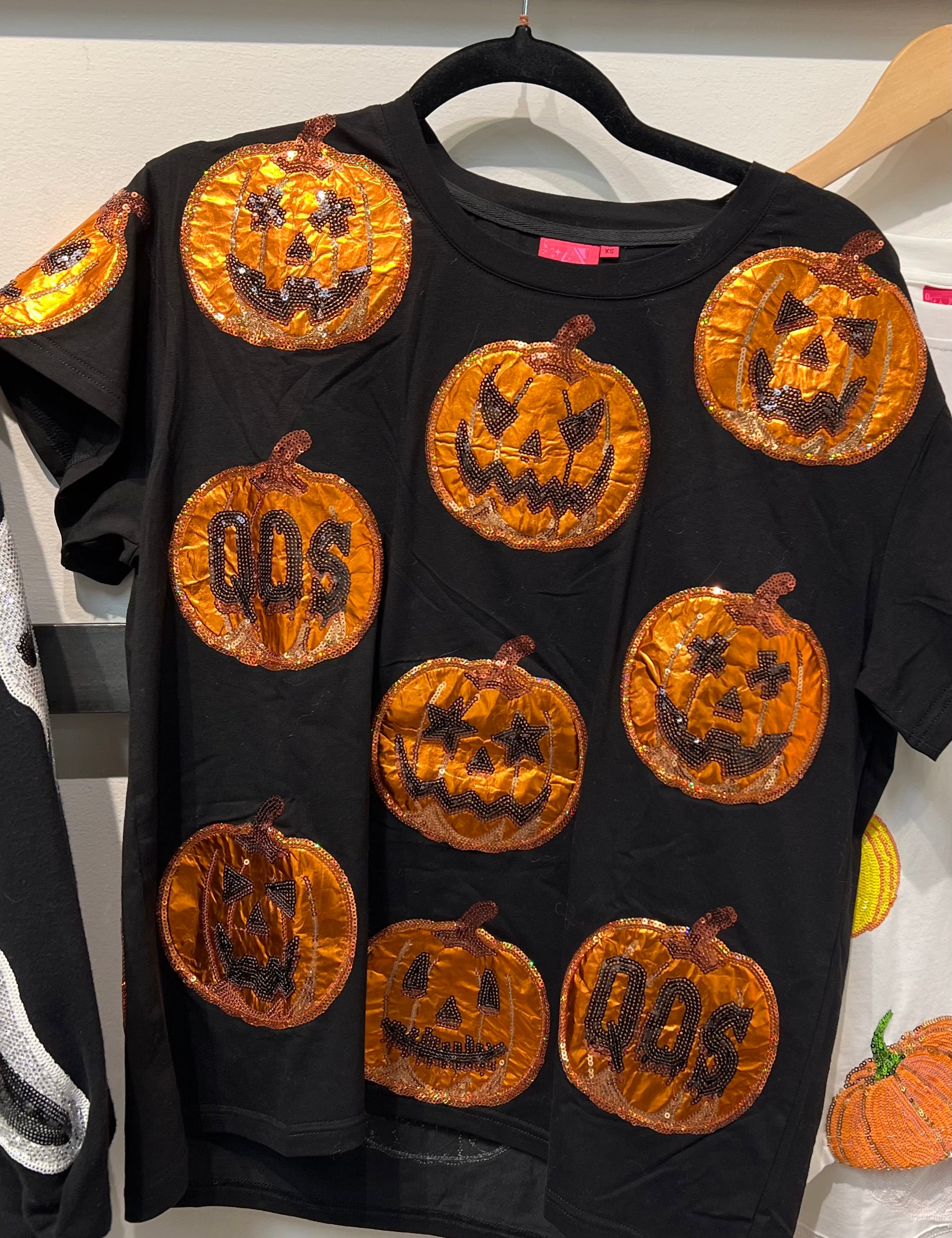 Metallic Pumpkin Tee - Black & Orange [Queen of Sparkles]