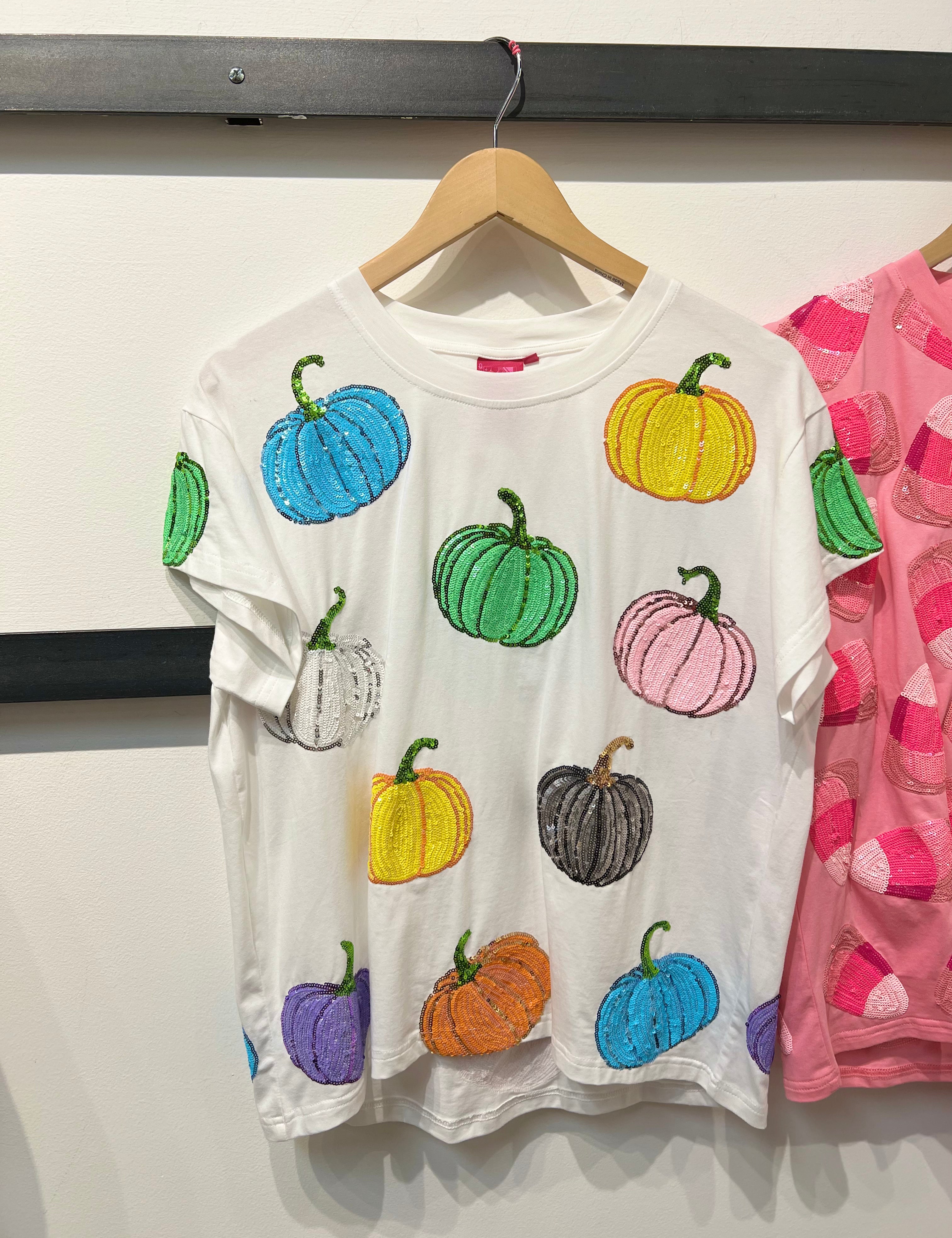 Multi Pumpkin Tee - White [Queen of Sparkles]